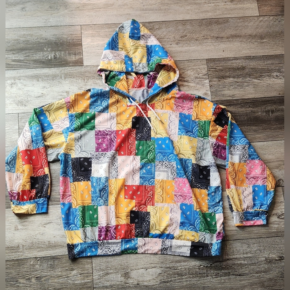 Patchwork Drawstring Oversized Hoodie - image 3